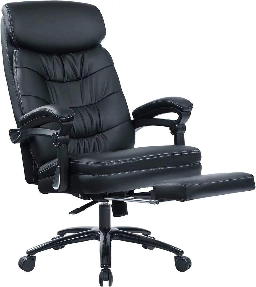 Big and Tall Executive Office Chair with Foot Rest, Reclining, 400lbs W5972
