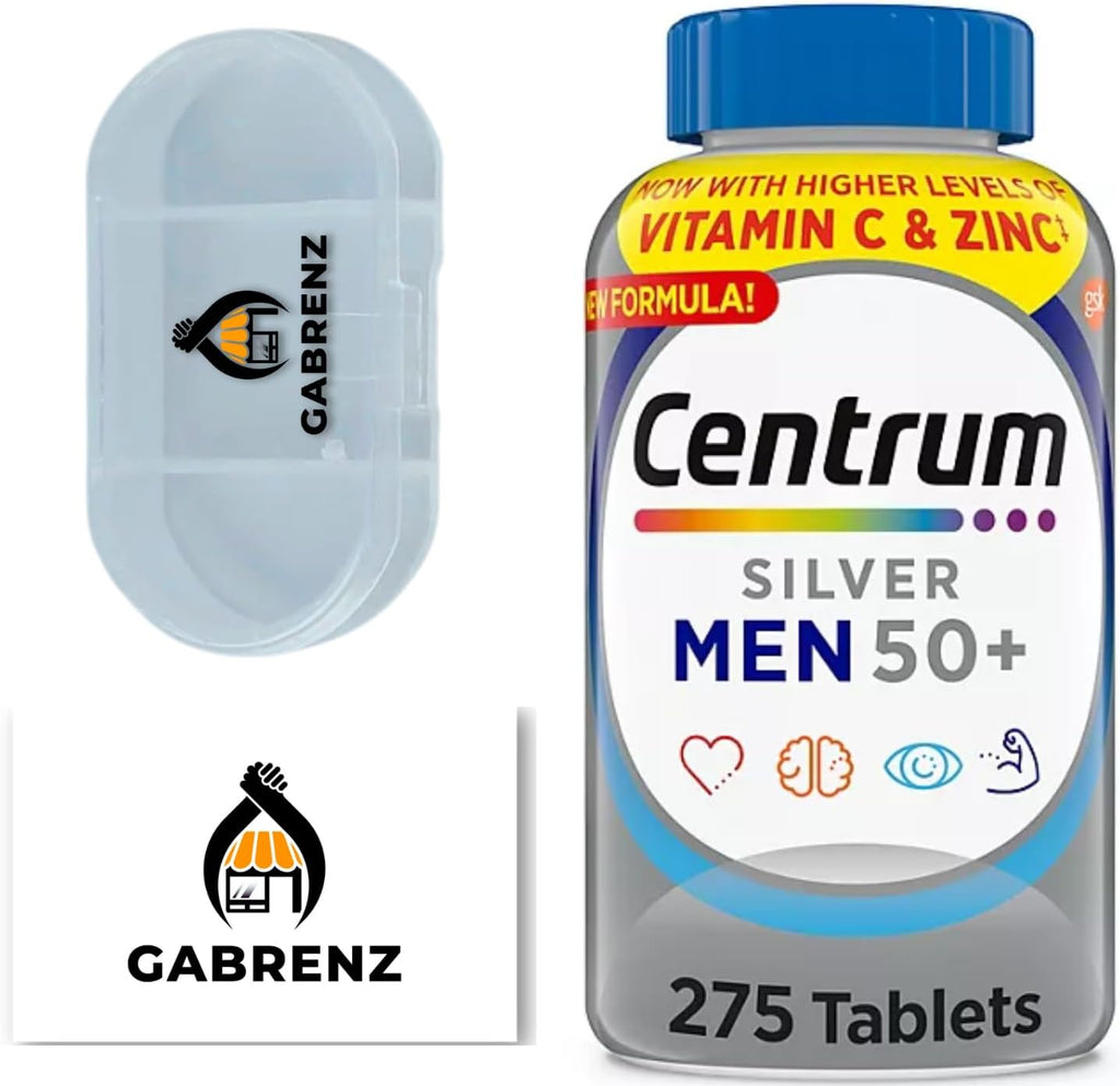 Centrum Silver Men 50+ Multivitamin, 275 Tablets (Pack of 1)+GabrenzSticker