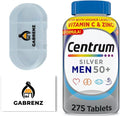 Centrum Silver Men 50+ Multivitamin, 275 Tablets (Pack of 1)+GabrenzSticker