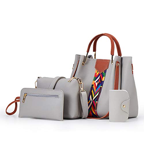 Women Fashion Handbags Wallet Tote Bag Shoulder Bag Top Handle Satchel Purse Set 4pcs