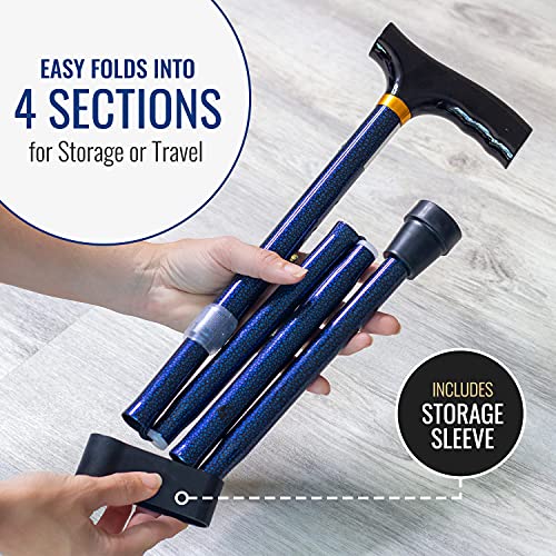 DMI Designer Folding Cane, Adjustable Wood Handle Walking Cane for Men and Women E809847