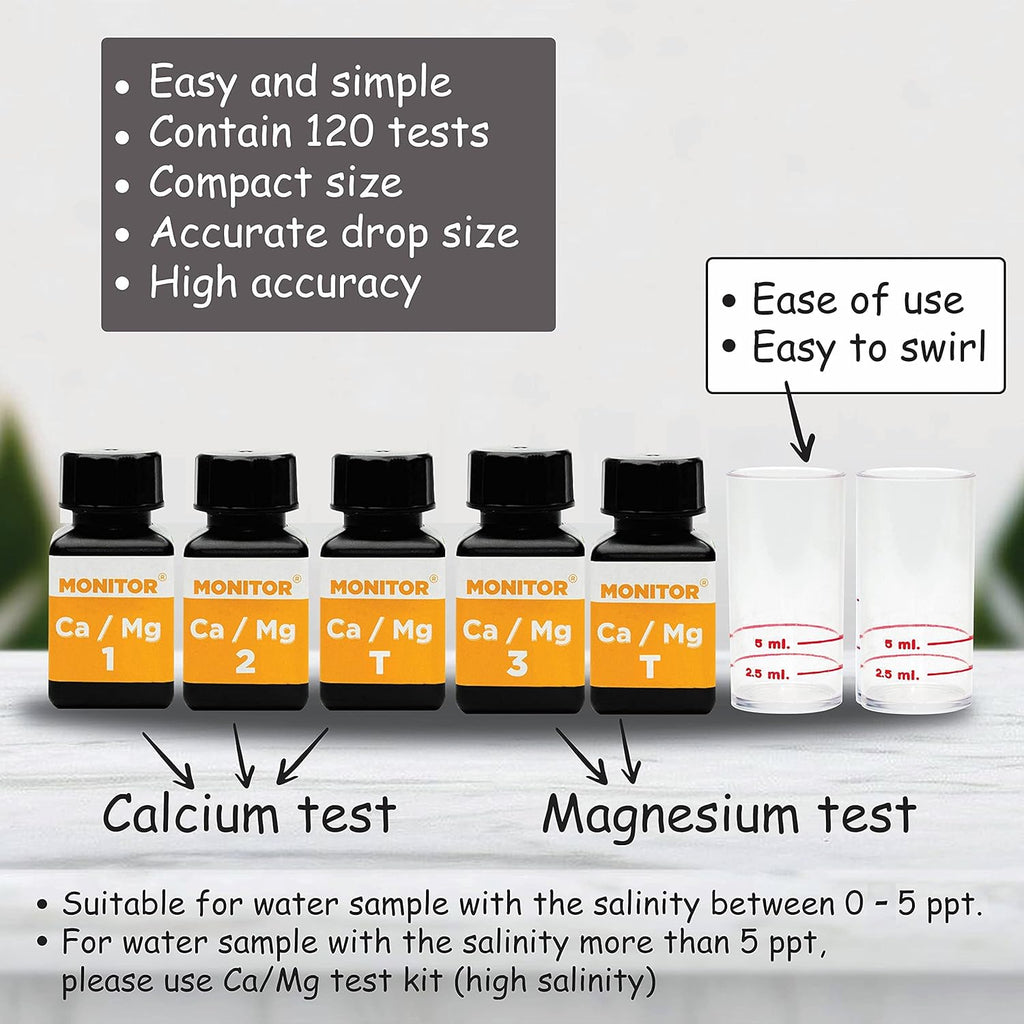 Monitor Calcium/Magnesium Low Salinity Test Kit (120 Tests) H241