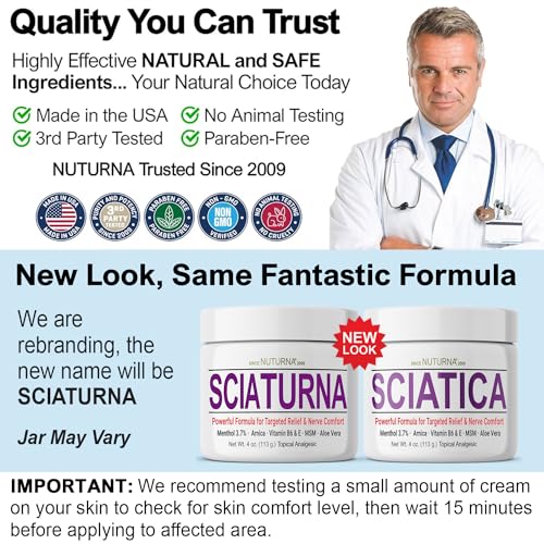 Sciatica Nerve Cream with Arnica, MSM & Menthol, 8 oz B229