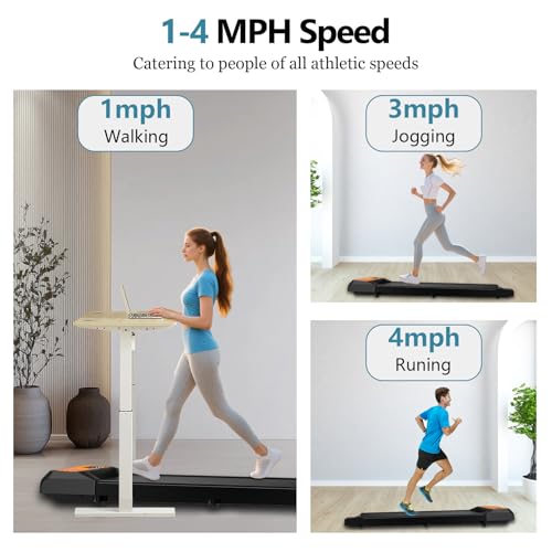 Walking Pad Treadmill for Home Office, Portable with Remote Control and App K826387