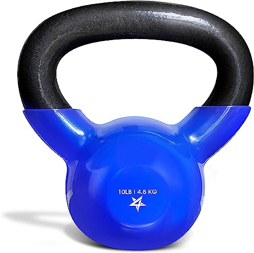 Yes4All 5-100 LB Vinyl Coated Cast Iron Kettlebells M964803