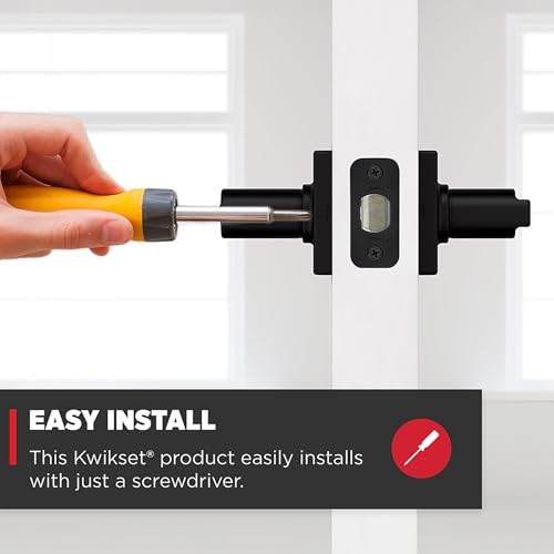 Kwikset Casey Interior Privacy Door Handle with Lock 10 Pack, Matte Black G103018