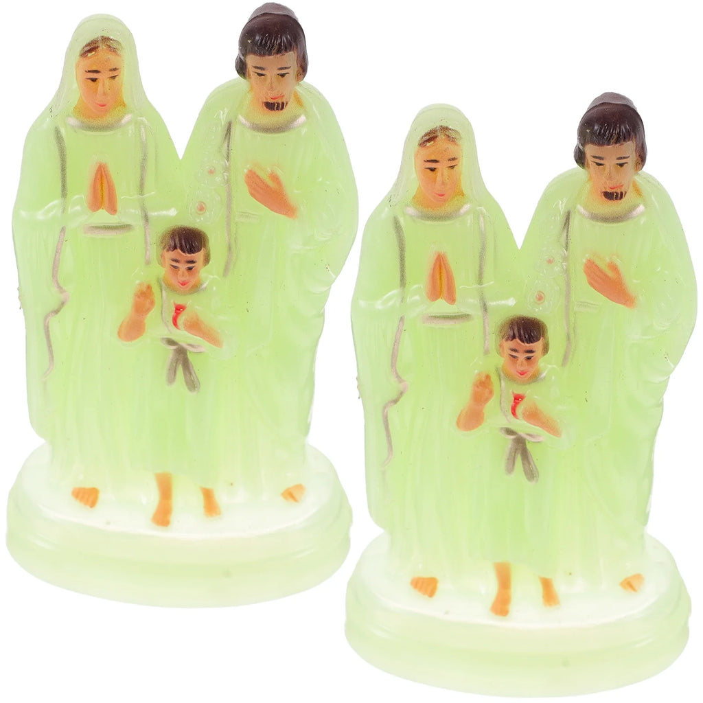 2 Pcs Luminous Church Statue Baby Desktop Ornament O8514