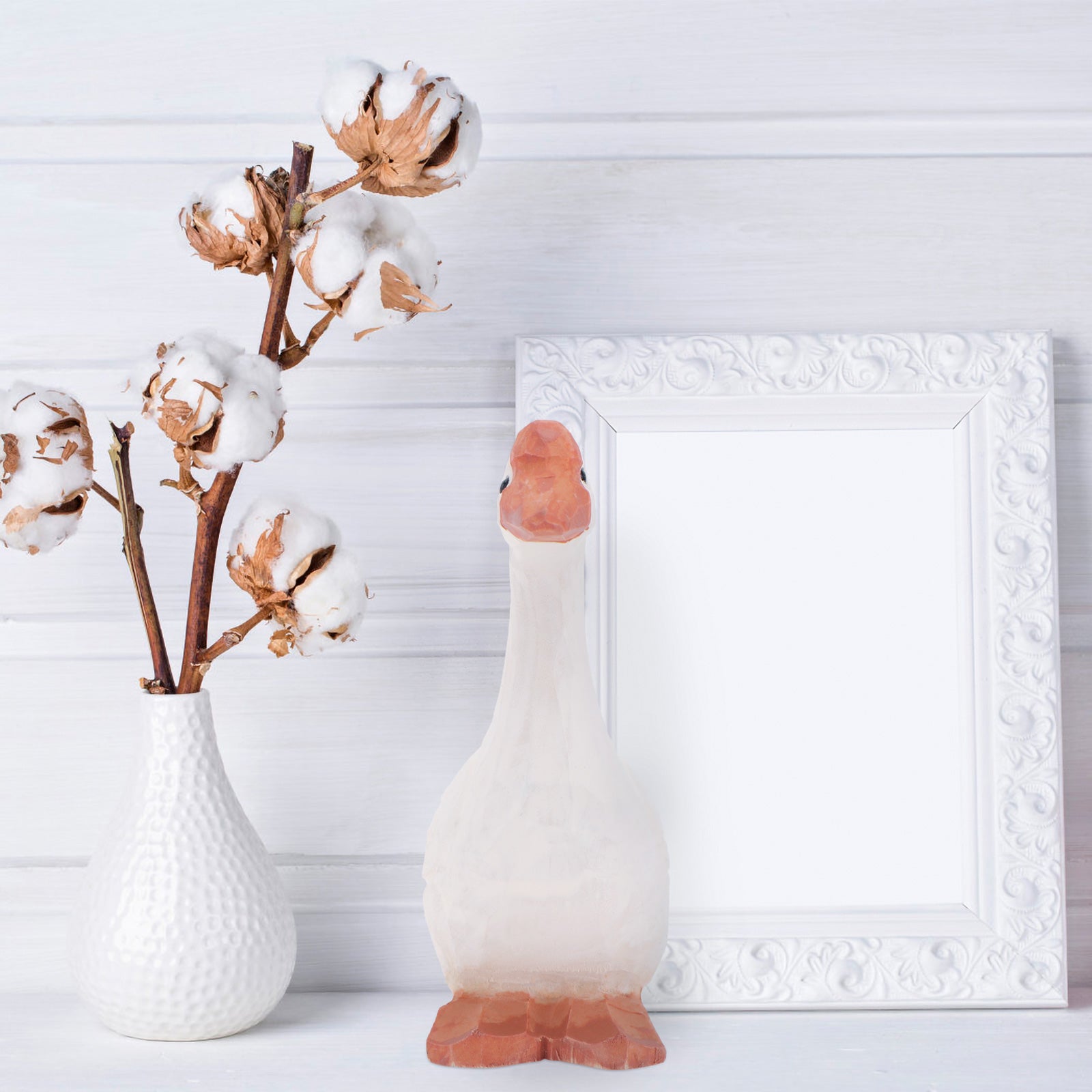 Wooden Goose Mini Animal Carving Ornaments Home Decor 11x6cm V122812