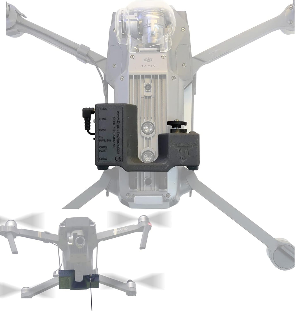Release and Drop Professional Device for DJI Mavic 1 Pro/Platinum – Drone Fishing, Bait Release, Load Delivery, Search and Rescue and Fun – U.S. Patent - by DRONE SKY HOOK