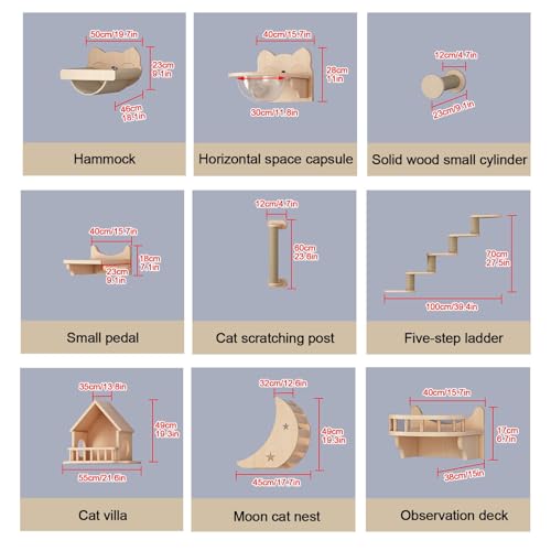Cat Wall Shelves with Hammock and Perch, Style4 I5353
