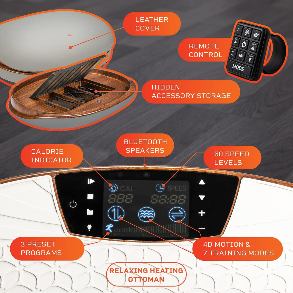 LifePro RelaxaVibe Vibration Plate Exercise Machine with Heated Ottoman R566006
