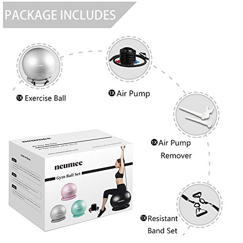 Exercise Ball Chair with Resistance Bands, 65 cm K558