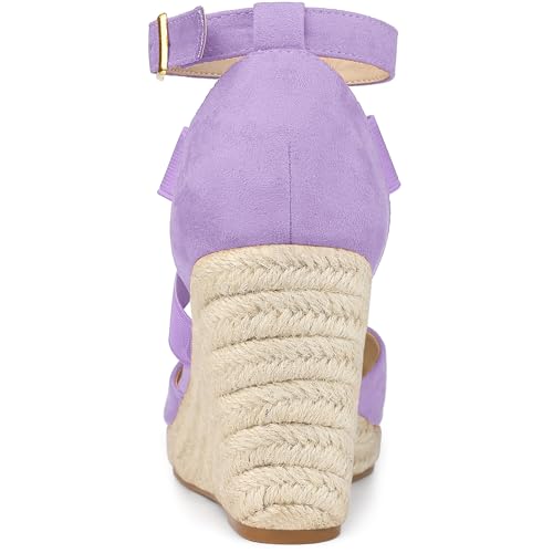 Allegra K Women's Closed Toe Wedge Espadrille Sandals S70692