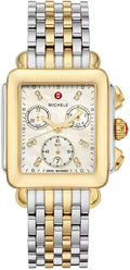 MICHELE Deco Chronograph Date Two-Tone Stainless Steel & Diamonds Womens Watch MWW06A000779