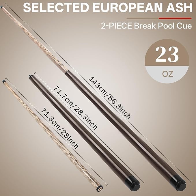 Heavy Hitter Jump Break Cue 2-Piece Pool Stick 21-25oz Q2578