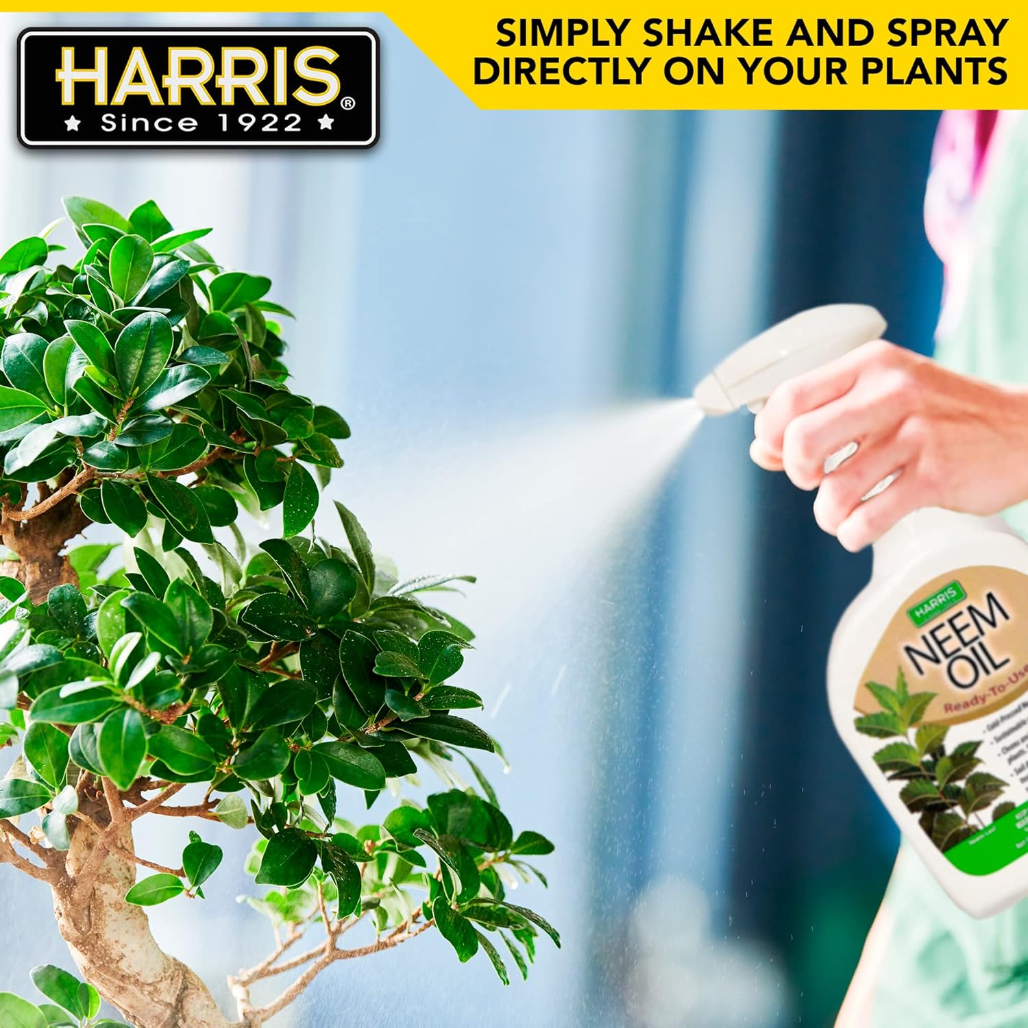 HARRIS Neem Oil Spray for Plants, Cold Pressed Ready to Use, 20oz H22006