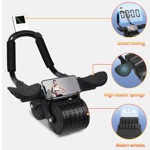 Ab Roller Wheel with Timer & Knee Mat, Home Workout Equipment U107095