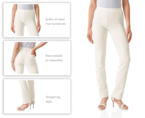 Yogipace Women's Straight Leg Yoga Dress Pants with Belt Loops H62689