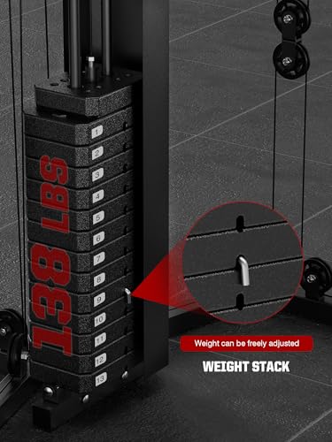 SunHome Multifunction Home Gym System with 138LB Weight Stack P641519