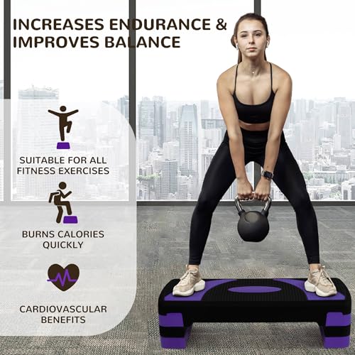 BalanceFrom Aerobic Step Platform Exercise Stepper for Home Gym Cardio & Balance Training B6436