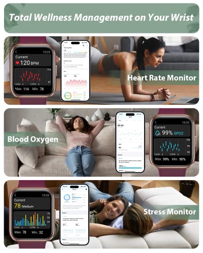 Smart Watch with Alexa Built-in, 1.8" Touch Screen Fitness Tracker, Black W3706