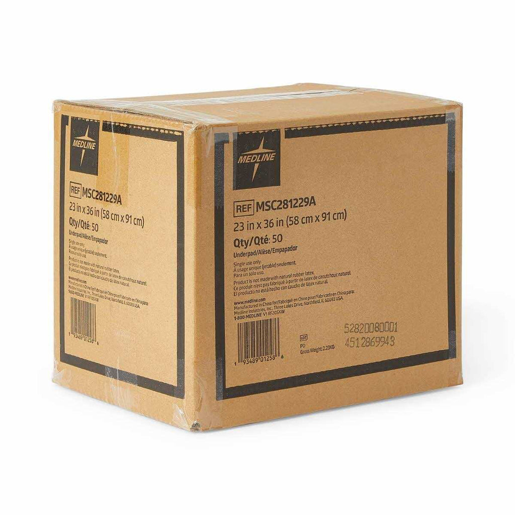 Medline Disposable Chucks Pads 23 x 36 inches Ultra-Light Absorbency J473895