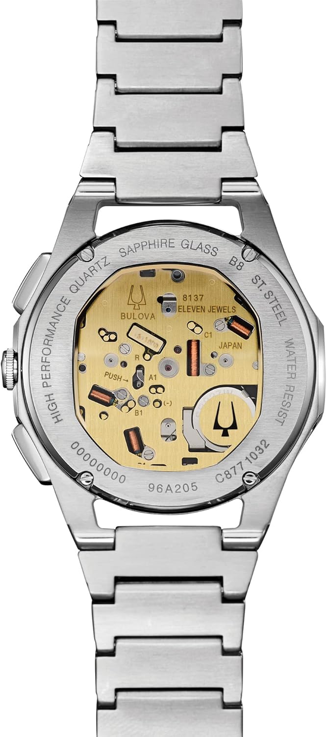 Bulova Men's CURV Quartz Stainless Steel Chronograph Watch, Blue Dial W278
