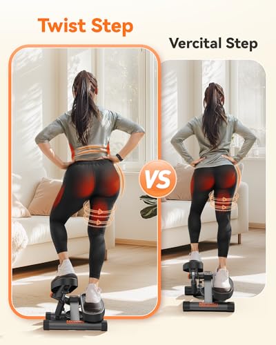 Niceday Twist Stepper with Resistance Bands for Home Workout, Gray V546043