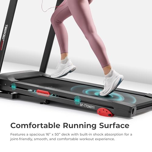 Sunny Health & Fitness Smart WiFi Treadmill, Compact Foldable with Incline E91799