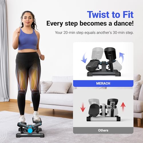 MERACH Mini Stepper with Resistance Bands, 330LBS Capacity A9395