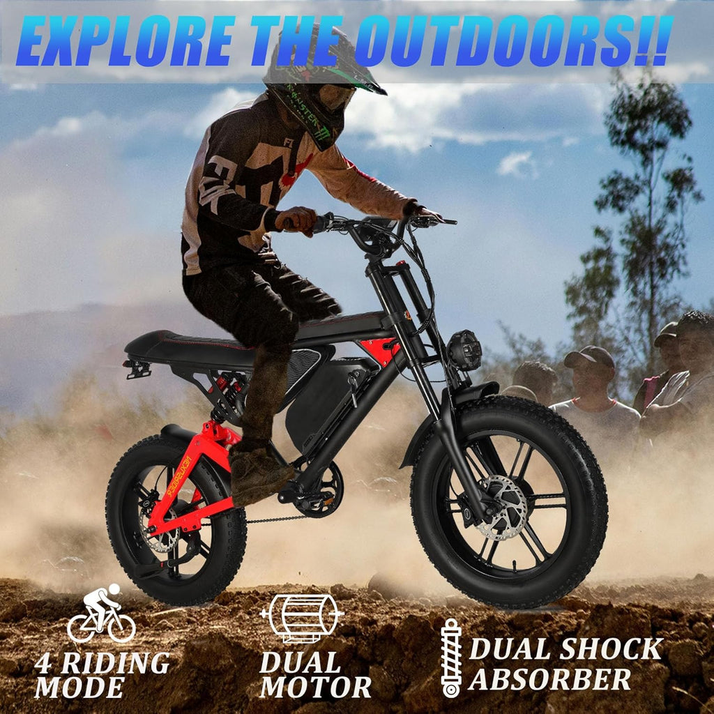 Nexusrider Fat Tire Electric Bike for Adults, 2000W Dual Motor, 35MPH X209002