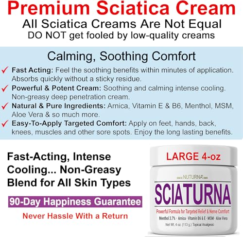 Sciatica Nerve Cream with Arnica, MSM & Menthol, 8 oz B229