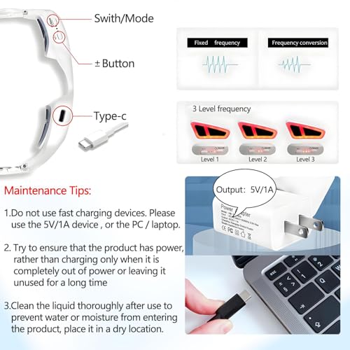 Under Eye Red Light Therapy Eyelift Massager Glasses for Dark Circles and Wrinkles L768733
