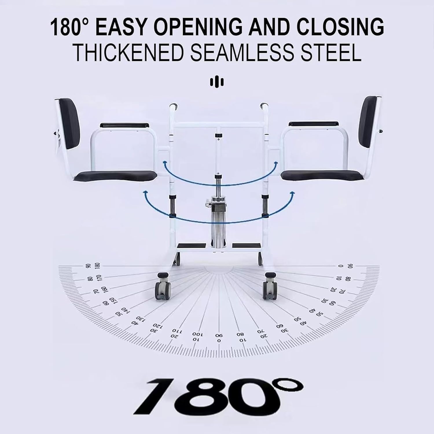 Hydraulic Patient Lift Transfer Chair 4 in 1 with Toilet and Tray Table, 440Lbs Capacity V704669