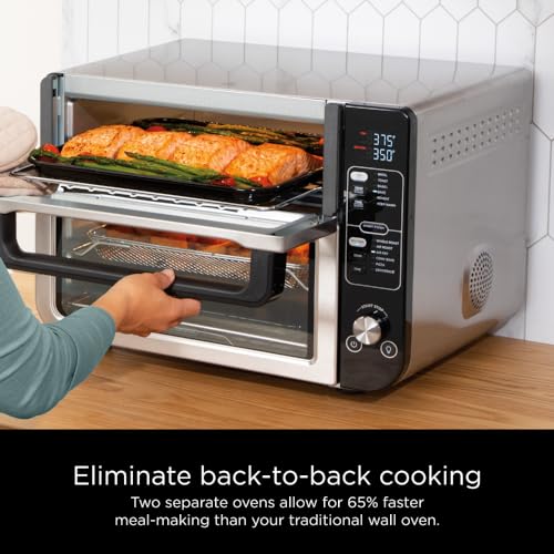 Ninja DCT451 12-in-1 Smart Double Oven with FlexDoor, Stainless Steel P340