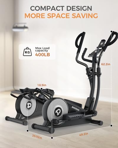 pooboo Elliptical Machine with 16-Level Resistance and LCD Monitor N448672