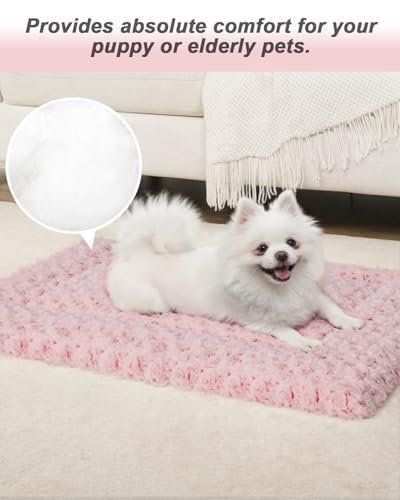 Washable Dog Bed Mat Ultra Soft Crate Pad for Large Dogs, 41 x 27 Inch, Gray K707024