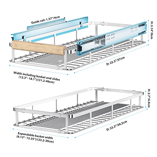 Extendable Slide Out Cabinet Organizer, 2 Pack, Adjustable Width 16.1"-26.3" L87667