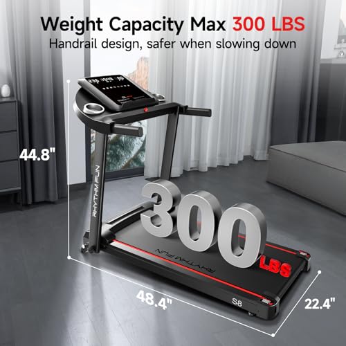 RHYTHM FUN 8.0 MPH Foldable Treadmill with Incline for Home C527959