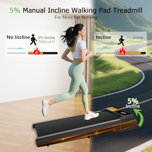 Walking Pad Treadmill for Home Office, Portable with Remote Control and App K826387