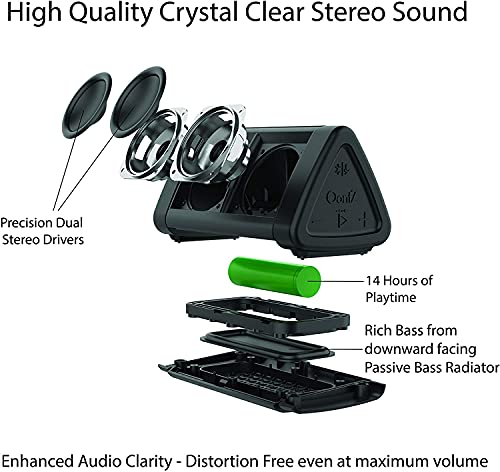 OontZ Angle 3 Portable Bluetooth 5.4 Speaker, IPX5 Water-Resistant, Black V1239