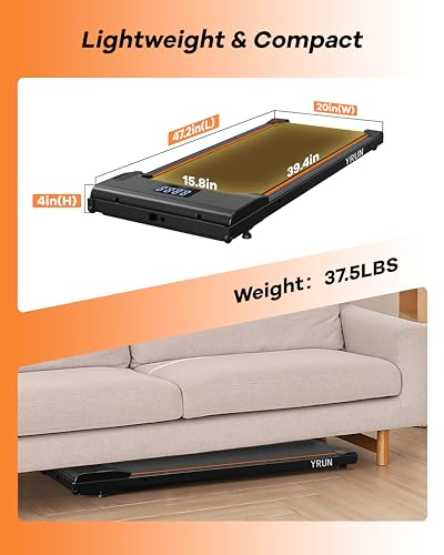 Walking Pad Under Desk Treadmill 2.5HP Quiet Brushless with Remote & App Control E649