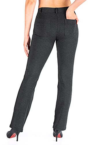 Yogipace Women's Straight Leg Yoga Dress Pants with Belt Loops H62689