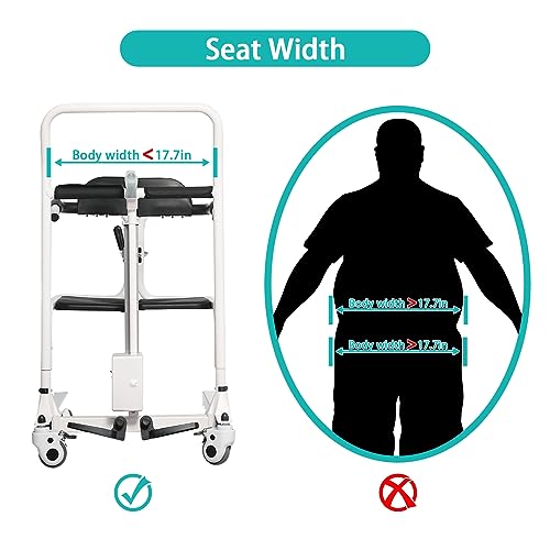 Electric Transfer Chair Patient Lift 4 in 1, 180° Split Seat, 330 lbs Capacity Q3274