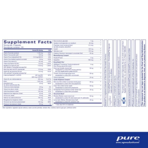Pure Encapsulations Women's Nutrients Multivitamin for Women Over 40, 180 Capsules G5957