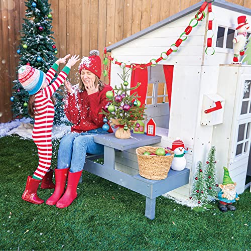 KidKraft Modern Outdoor Wooden Playhouse with Picnic Table and Grill S7361