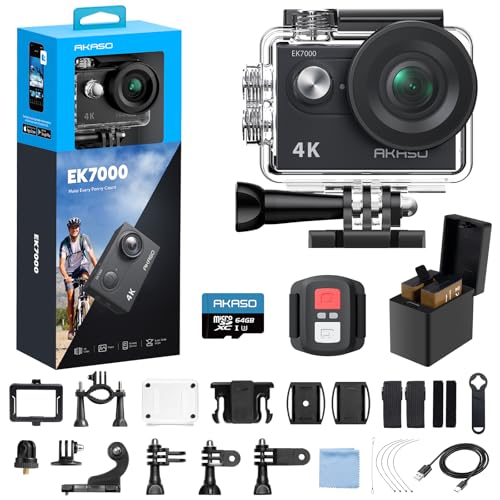 AKASO EK7000 4K30fps Action Camera with 128GB MicroSDXC Card Bundle N9066
