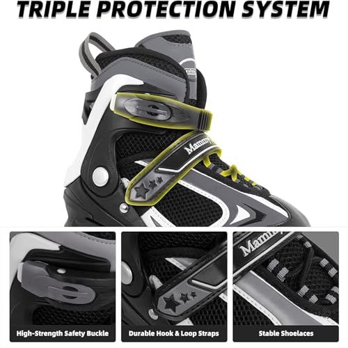 MammyGol Adjustable Kids Inline Skates with Light Up Wheels B35822