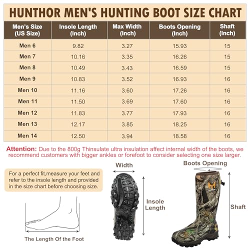 Men's Waterproof Insulated Neoprene Hunting Boots (Camo) T90146