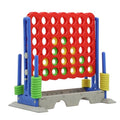 Jumbo Four Connect Height Adjustable Yard Game, 33 inch Giant 4 in a Row Outdoor Large Games, Backyard Games with Stable Base for Adults and Family, Blue/White